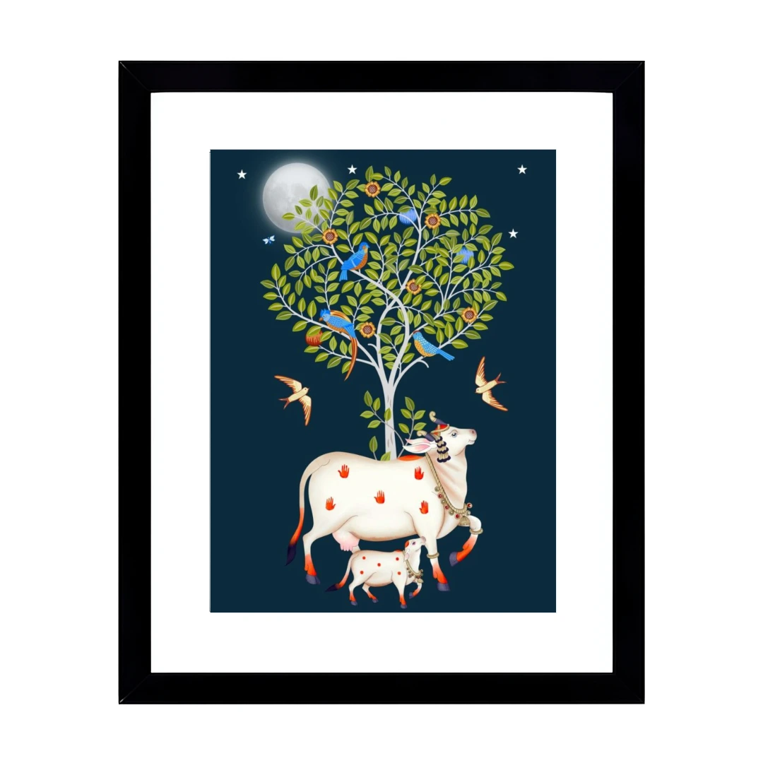 Kamdhenu Madhubani Painting