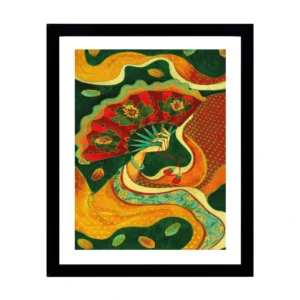 Vibrant Hand Holding Red Fan