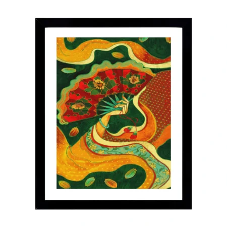 Vibrant Hand Holding Red Fan