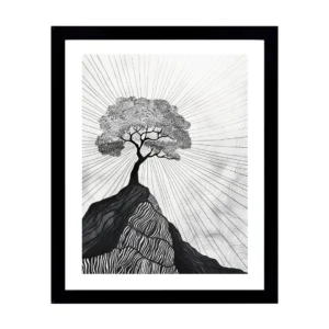 Tree with Radiating Lines