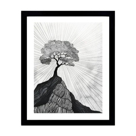 Tree with Radiating Lines