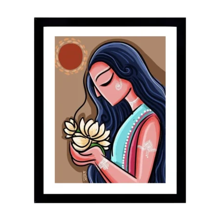 Divine Grace in Madhubani Style