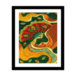 Vibrant Hand Holding Red Fan