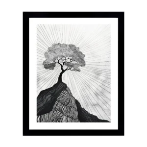 Tree with Radiating Lines