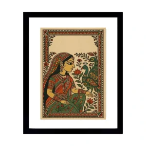 Madhubani Woman With Peacock