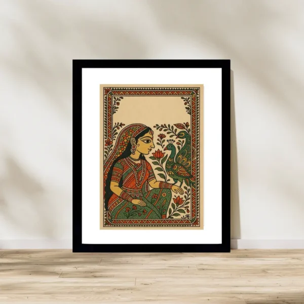 Madhubani Woman With Peacock – Incrediblearts