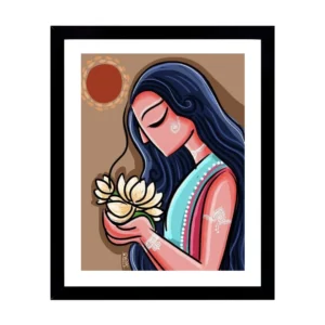 Divine Grace in Madhubani Style