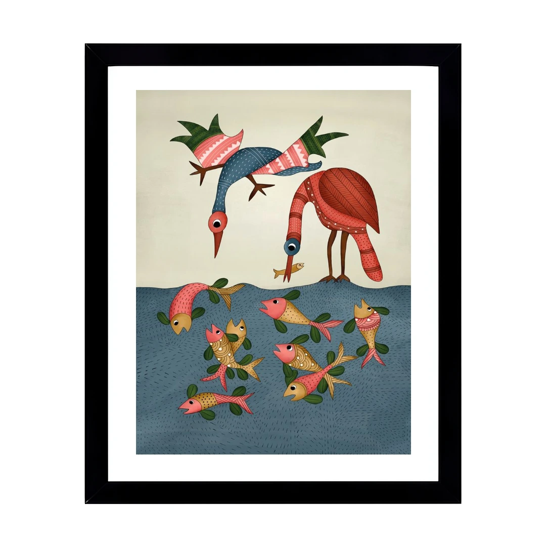 Birds & Fish Pattachitra Harmony